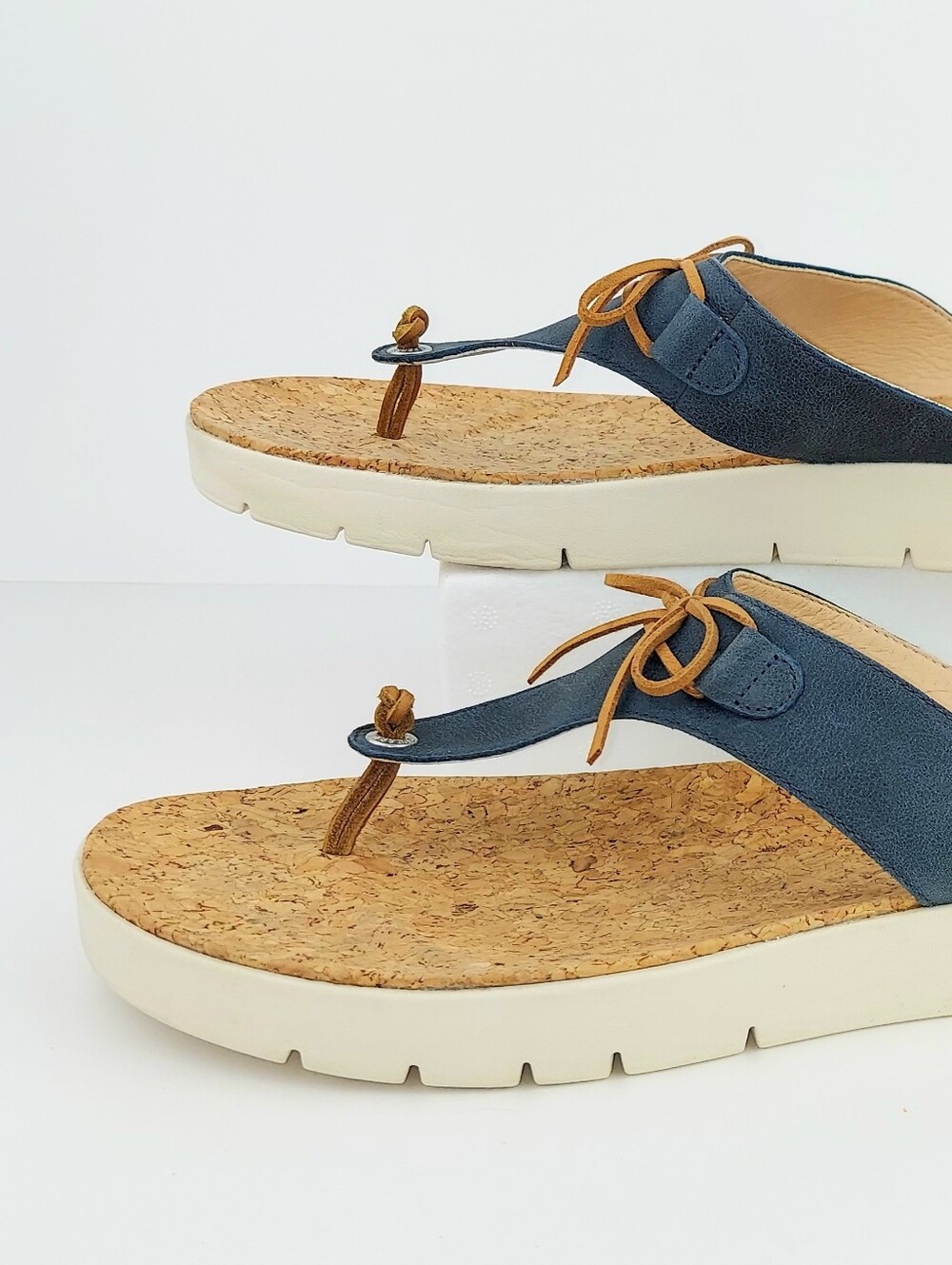 Sperry Blue Nubuck Cork Footbed Platform Sandals 12 - Picture 9 of 11